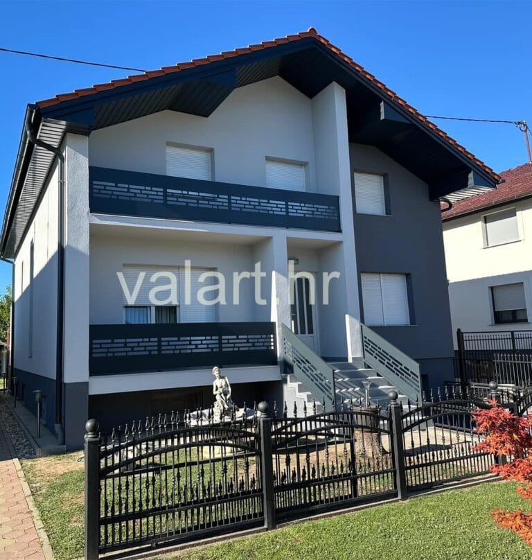 Jednostavan efektivan geometrijski dizajn ograda balkon boja antracit