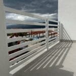 Jednostavan linijski dizajn metalna ograda balkon bijeli