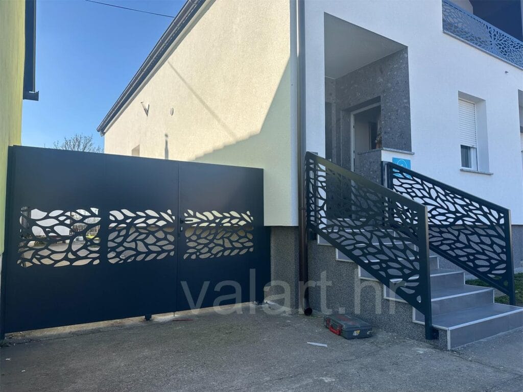 Lasersko rezanje dvorišna vrata dizajn lišće