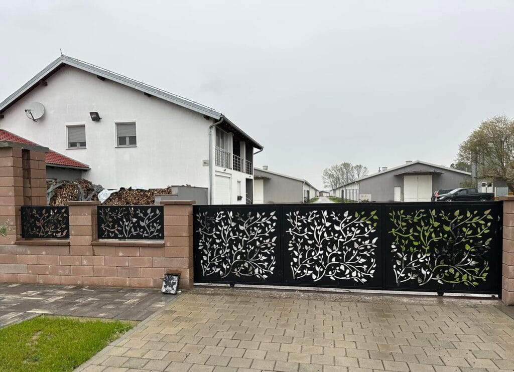 Lasersko rezanje dvorišna vrata dizajn lišće