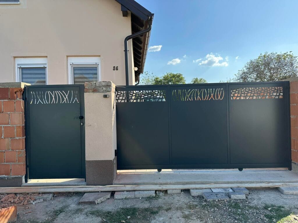 Lasersko rezanje dvorišna vrata dizajn geometrijski