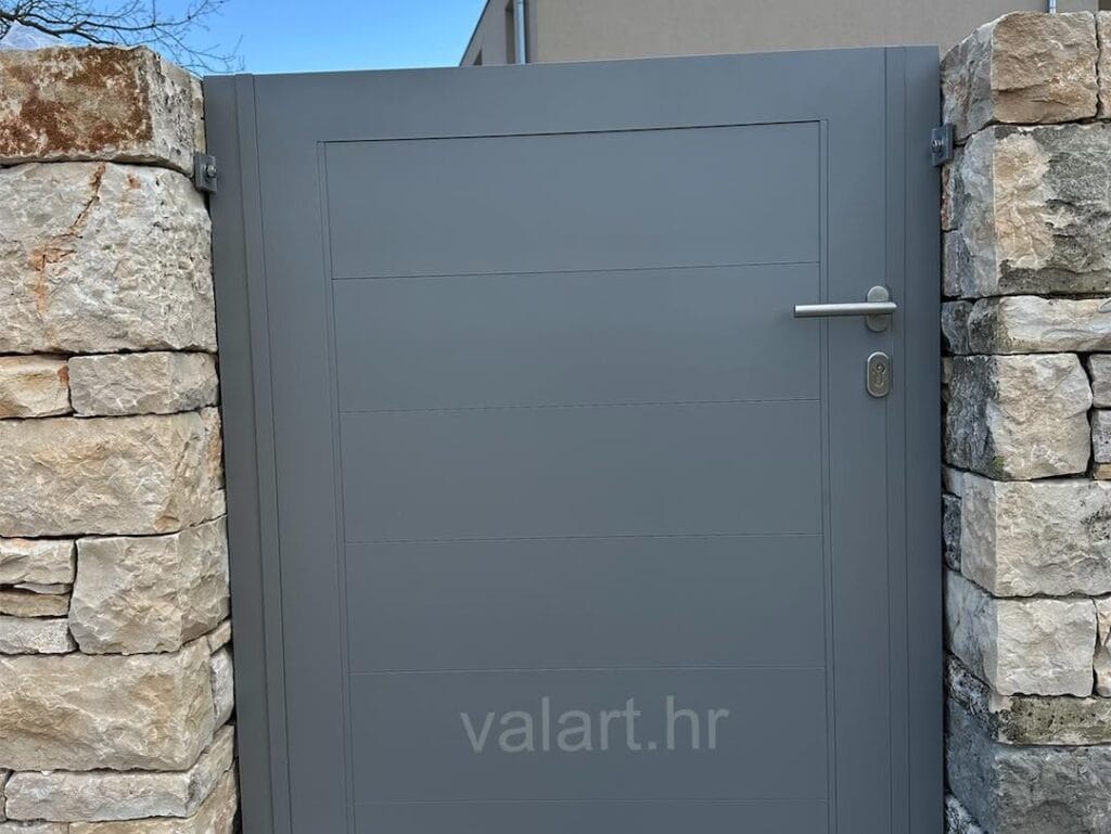 dvorišna vrata jednostavna minimalistički dizajn antracit metalna