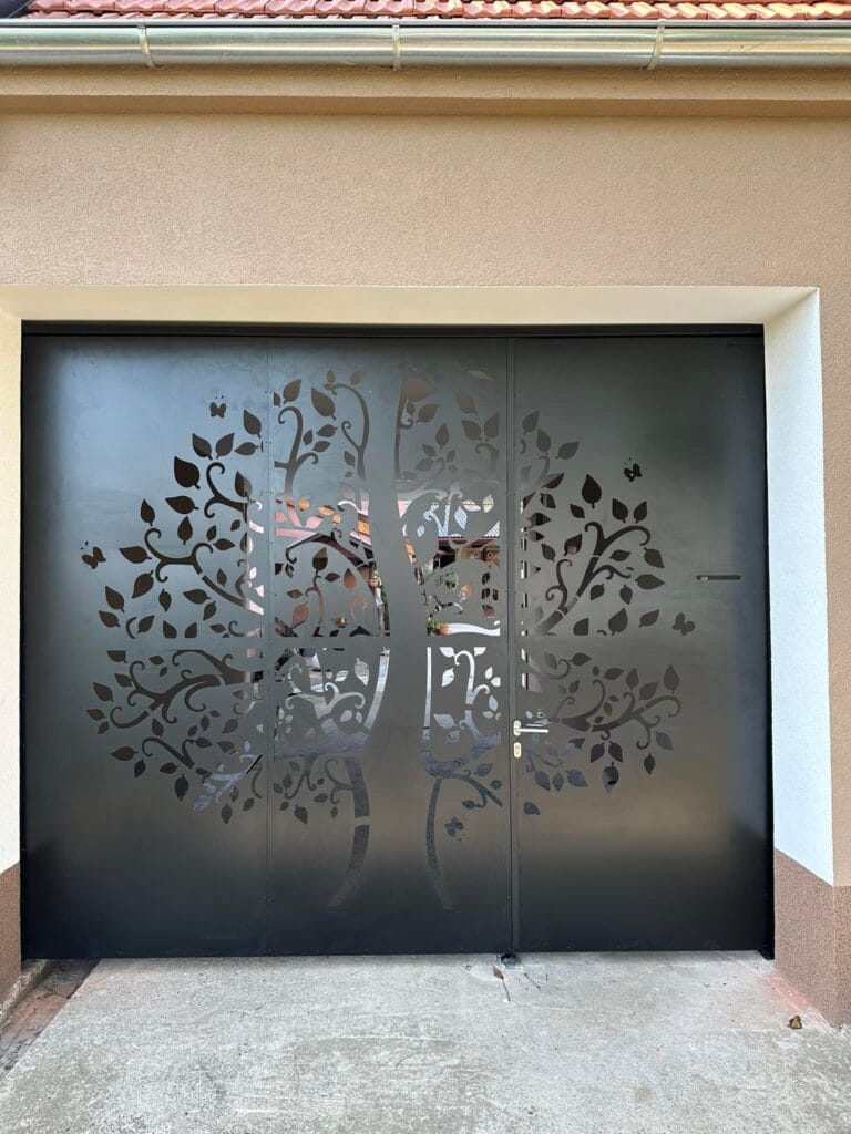 Lasersko rezanje dvorišna vrata dizajn drvo