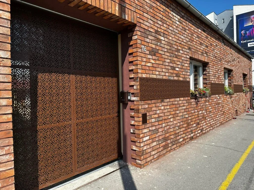 Lasersko rezanje dvorišna vrata dizajn geometrijski