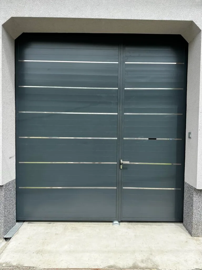 dvorišna vrata jednostavna minimalistički dizajn antracit metalna
