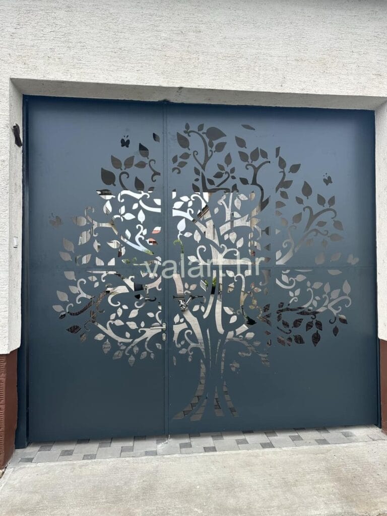 Lasersko rezanje dvorišna vrata dizajn drvo