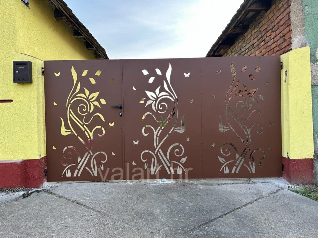 Lasersko rezanje dvorišna vrata dizajn lišće