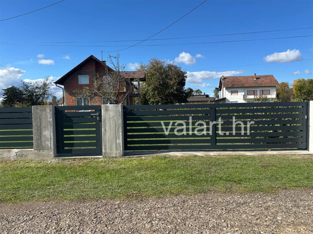 dvorišna vrata jednostavna minimalistički dizajn antracit metalna