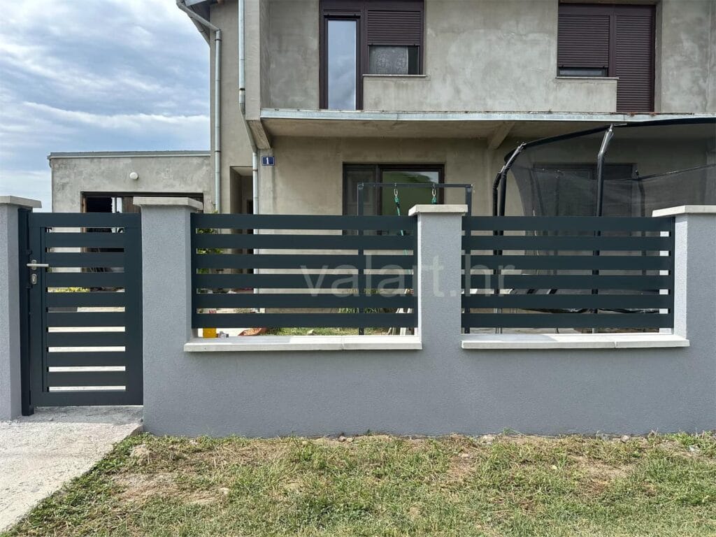 dvorišna vrata jednostavna minimalistički dizajn antracit metalna