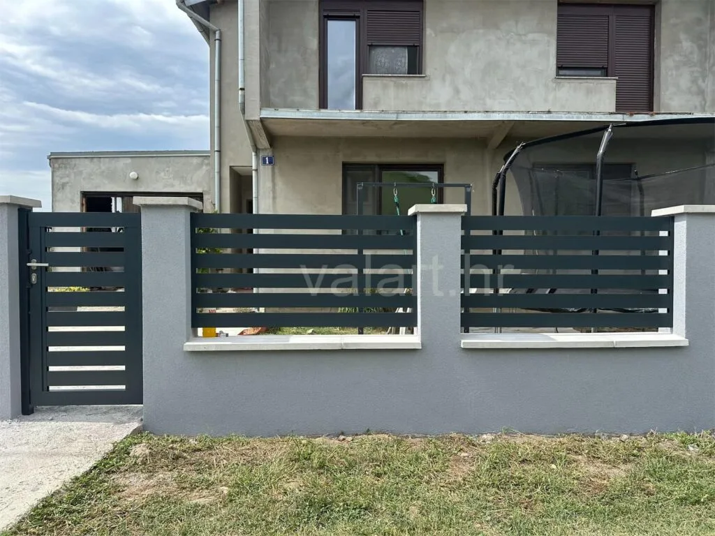 dvorišna vrata jednostavna minimalistički dizajn antracit metalna