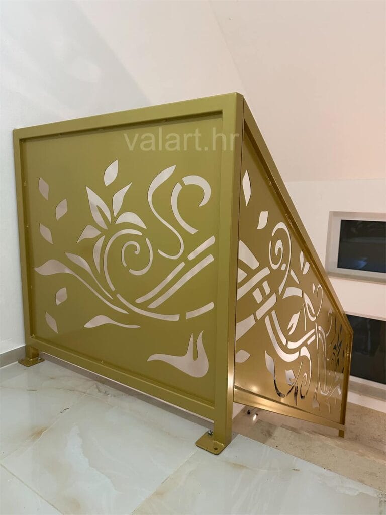 unutarnja metalna ograda dizajn žuta u boji