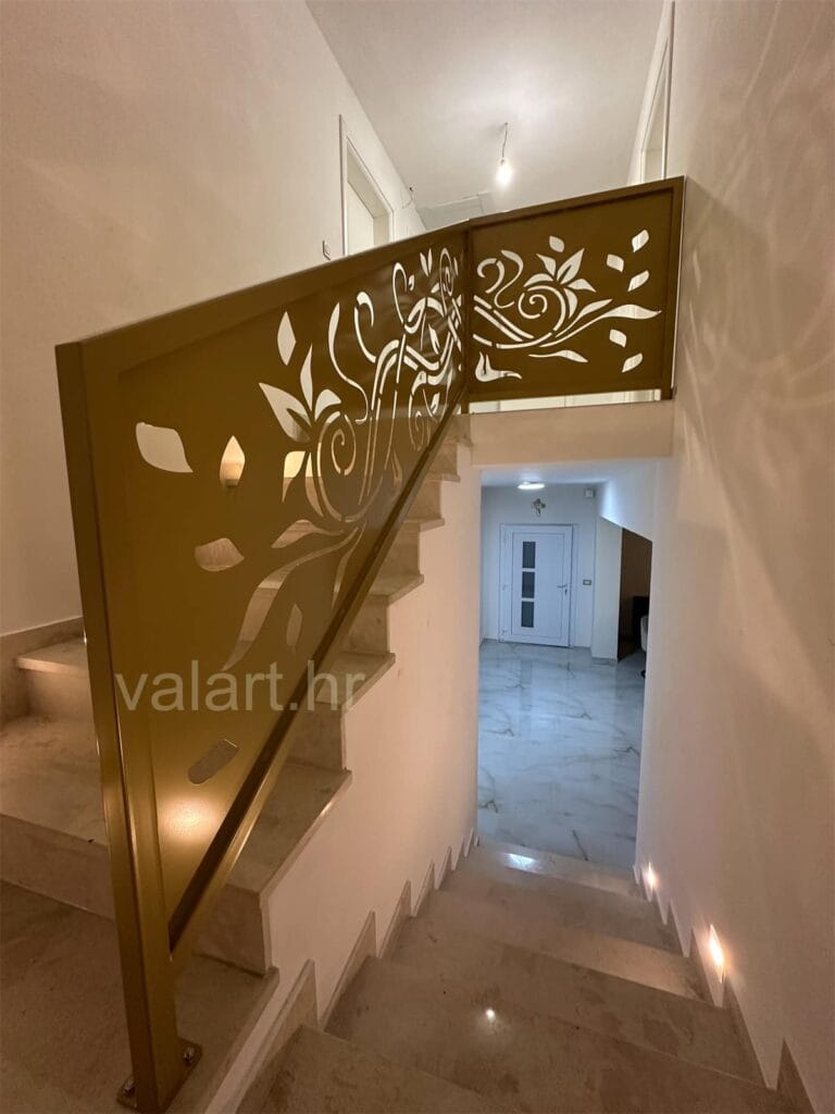 unutarnja metalna ograda dizajn žuta u boji