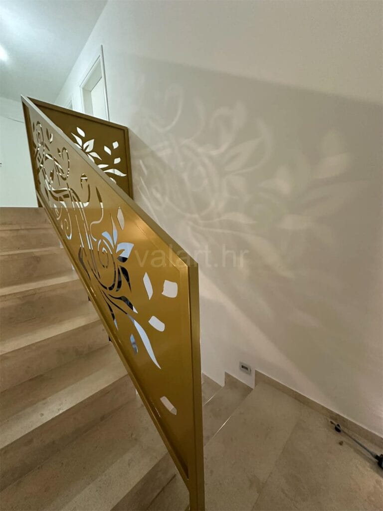 unutarnja metalna ograda dizajn žuta u boji