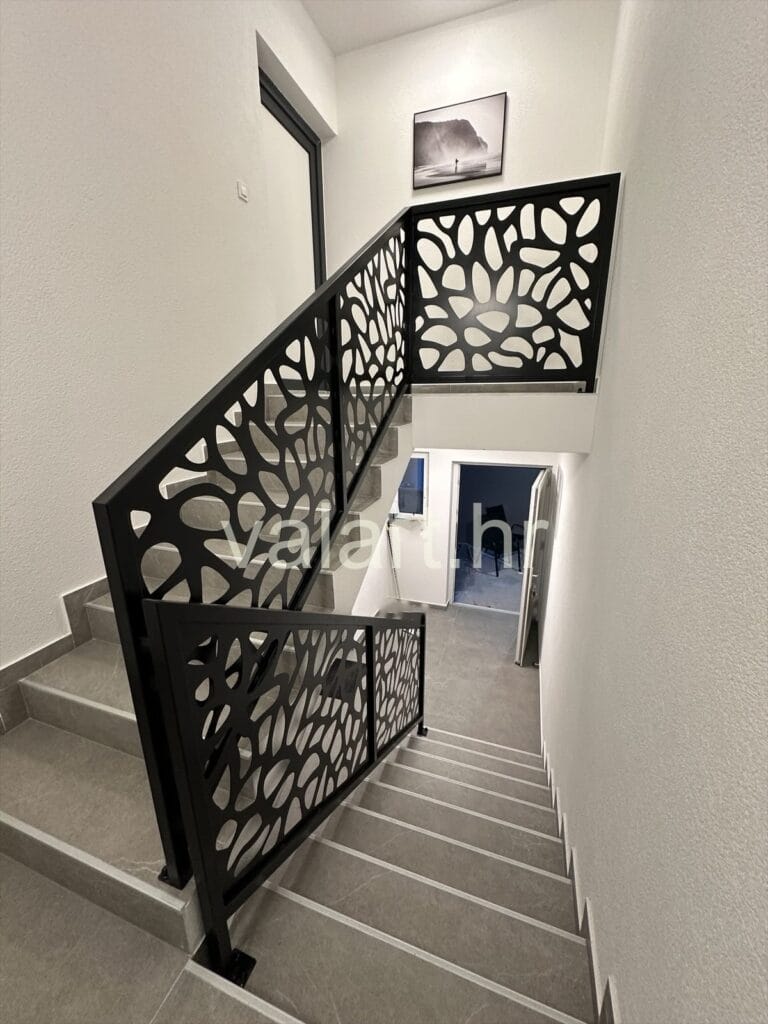 laserski rezana metalna unutarnja ograda antracit stubište