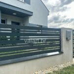 elegantna linijska geometrijska vanjska metalna ograda antracit