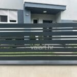 elegantna linijska geometrijska vanjska metalna ograda antracit